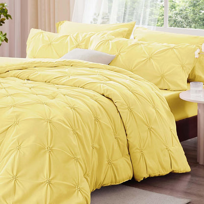 Boho Pintuck Comforter Set – Lightweight All-Season Bedding