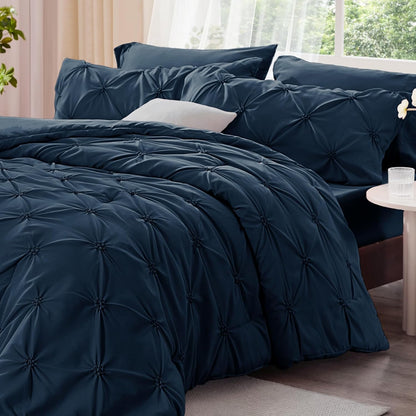 Boho Pintuck Comforter Set – Lightweight All-Season Bedding