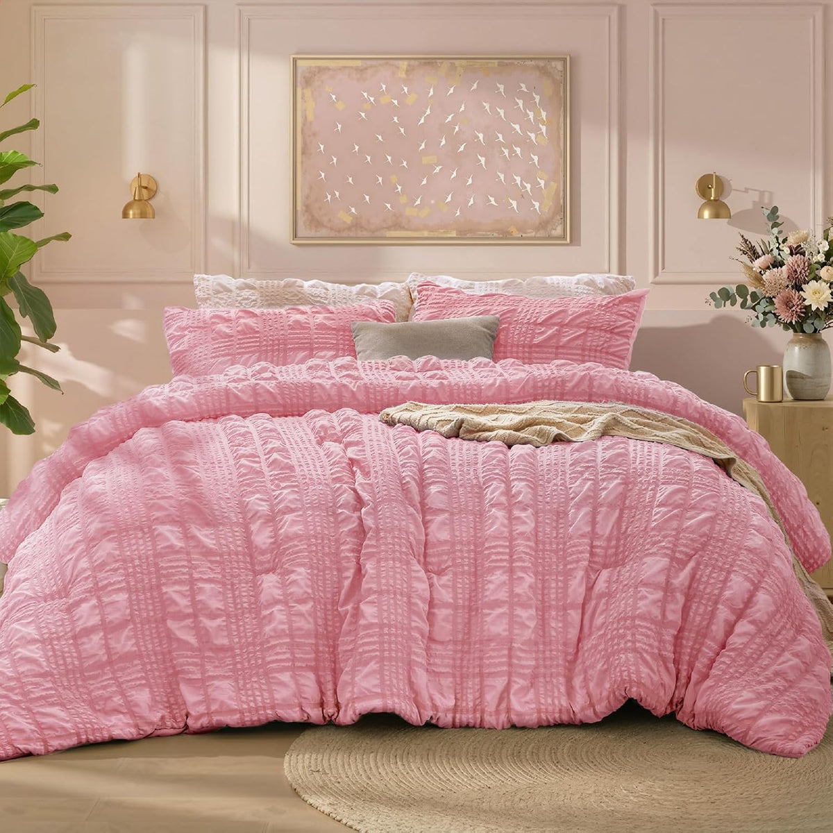 Crisp Percale Seersucker Comforter Set – 3-Piece All-Season