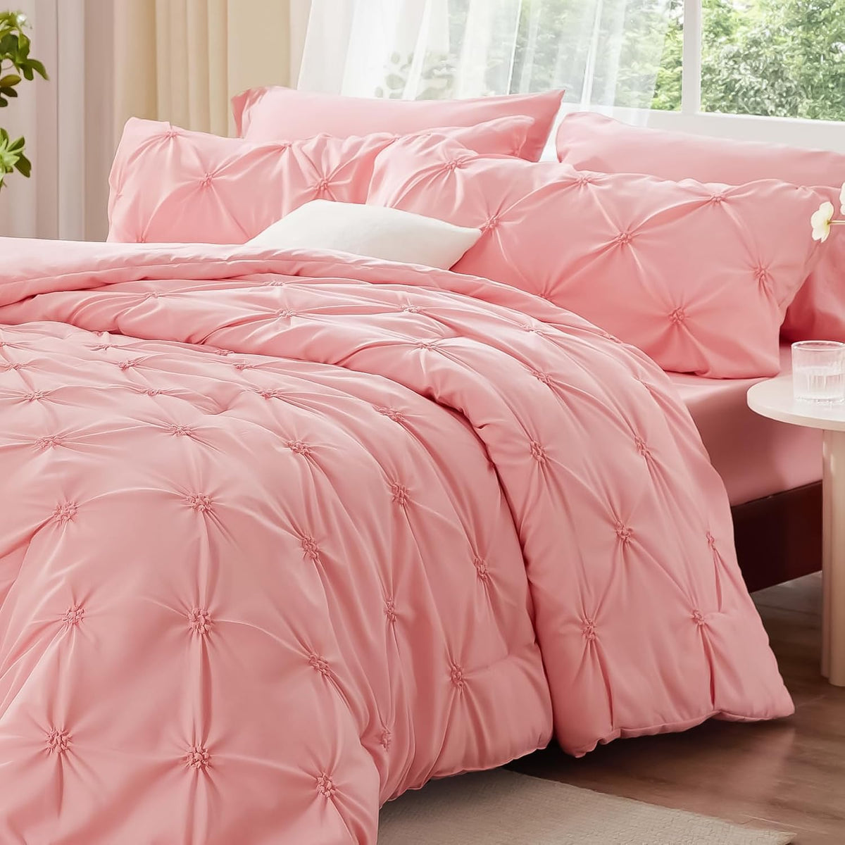Boho Pintuck Comforter Set – Lightweight All-Season Bedding