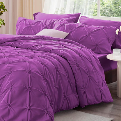 Boho Pintuck Comforter Set – Lightweight All-Season Bedding
