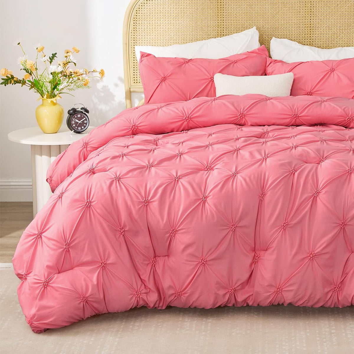 Boho Pintuck Comforter Set – Lightweight All-Season Bedding