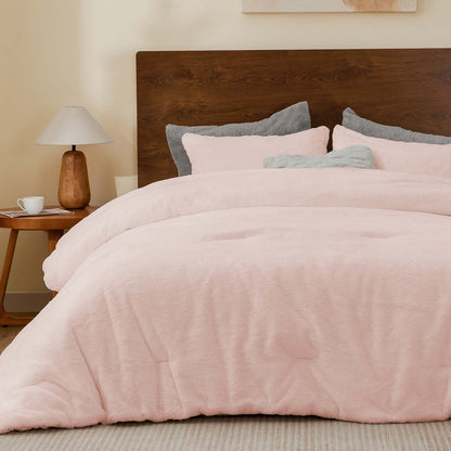 Luxe Flannel Faux Fur Comforter Set – Thick Winter Bedding