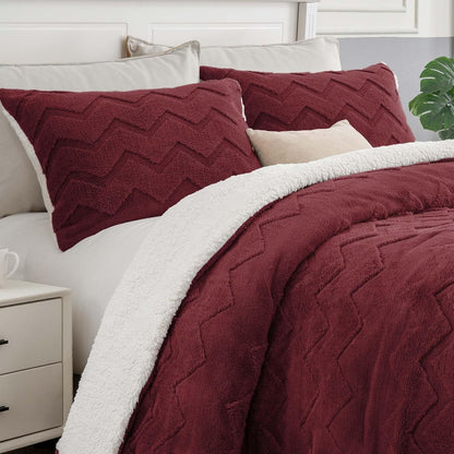 Luxe Flannel Sherpa Comforter Set – 3-Piece Winter Warmth