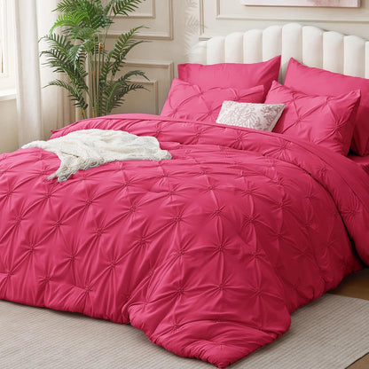 Boho Pintuck Comforter Set – 7-Piece Lightweight All-Season Bedding