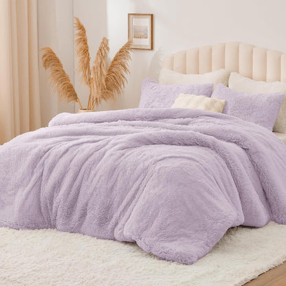 Luxe Flannel Faux Fur Comforter Set – Warm Shaggy Bedding