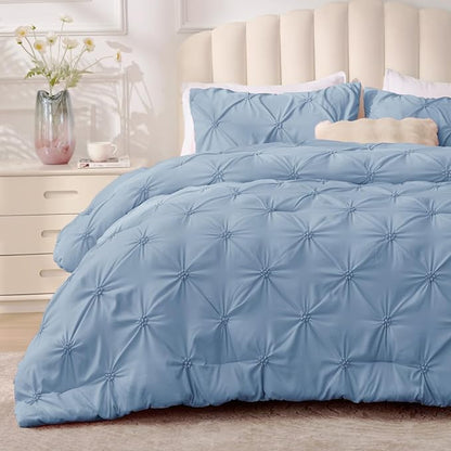 Boho Pintuck Comforter Set – Lightweight All-Season Bedding