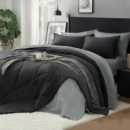 Luxe Reversible Comforter Set – 7-Piece All-Season Bedding with Sheets