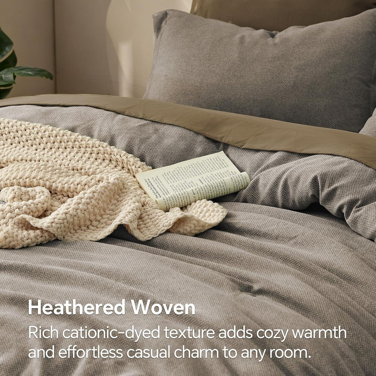 Boho Linen-Texture Comforter Set – 7-Piece All-Season Bedding