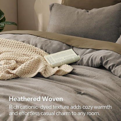 Boho Linen-Texture Comforter Set – 7-Piece All-Season Bedding