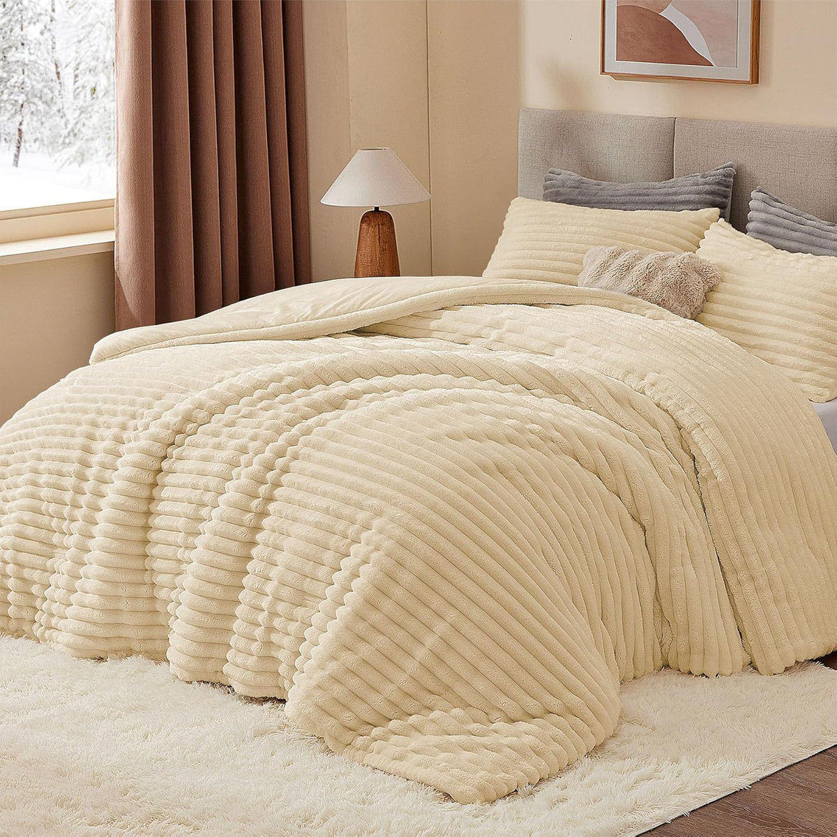 Luxe Flannel Fleece Comforter Set – Warm Plush Bedding