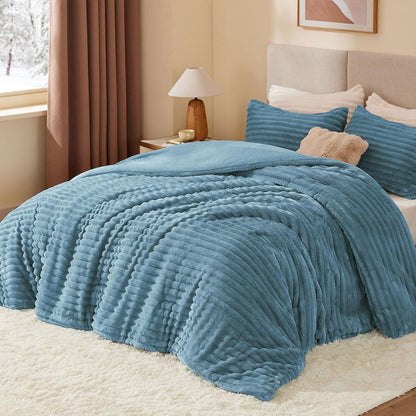 Luxe Flannel Fleece Comforter Set – Warm Plush Bedding