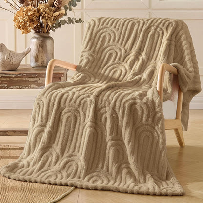 Boho Fleece Throw Blanket – Cozy Plush for Couch & Bed