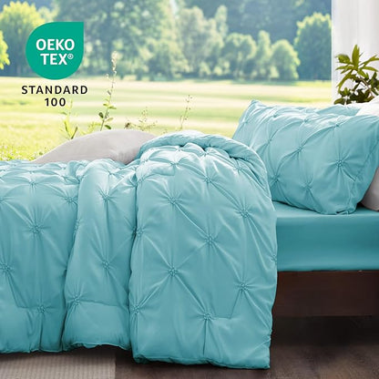 Boho Pintuck Comforter Set – Lightweight All-Season Bedding