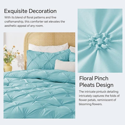 Boho Pintuck Comforter Set – Lightweight All-Season Bedding