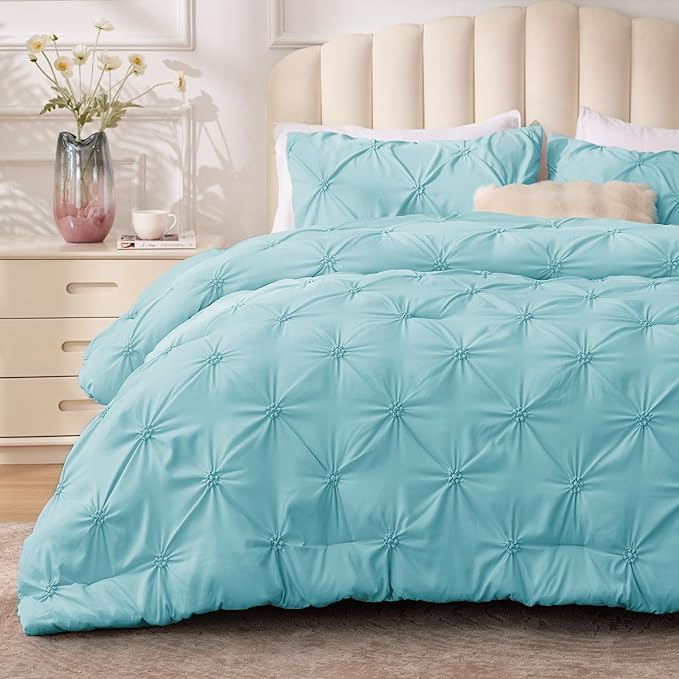 Boho Pintuck Comforter Set – Lightweight All-Season Bedding
