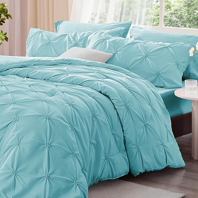 Boho Pintuck Comforter Set – Lightweight All-Season Bedding