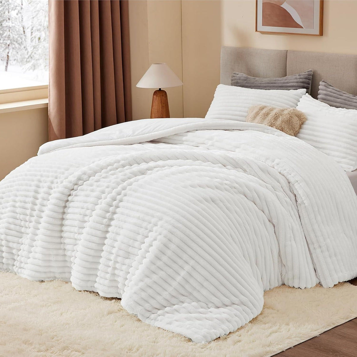 Luxe Flannel Fleece Comforter Set – Warm Plush Bedding