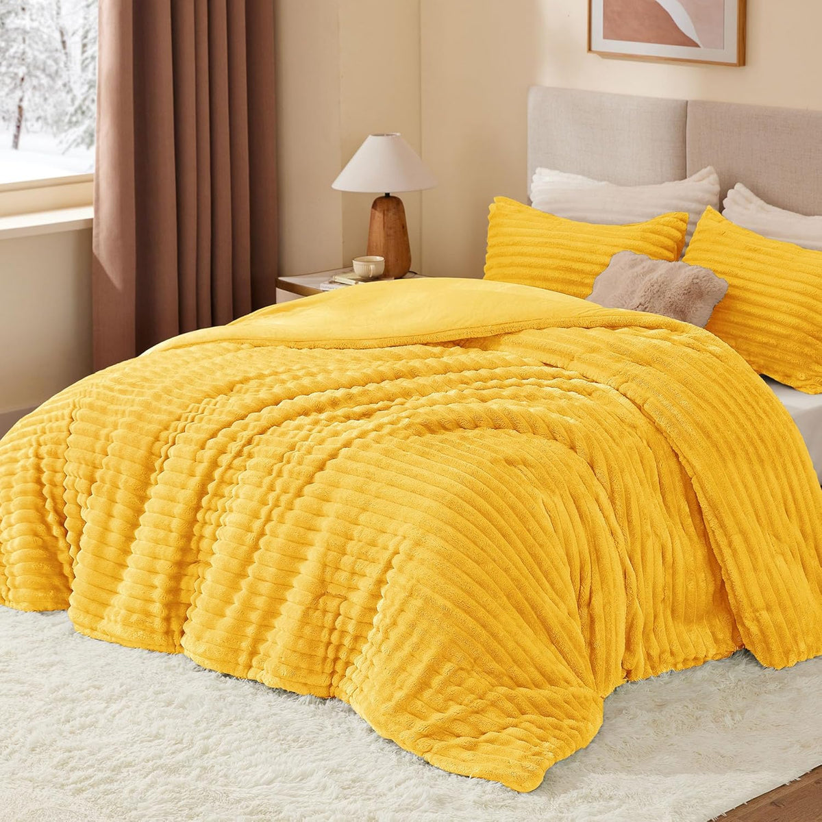 Luxe Flannel Fleece Comforter Set – Warm Plush Bedding