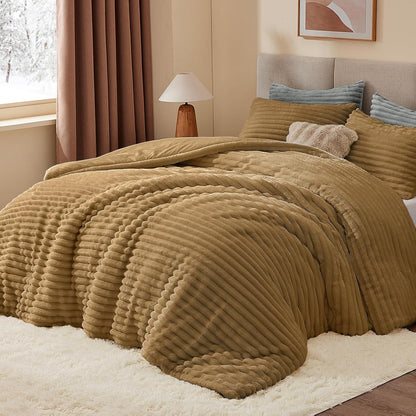 Luxe Flannel Fleece Comforter Set – Warm Plush Bedding