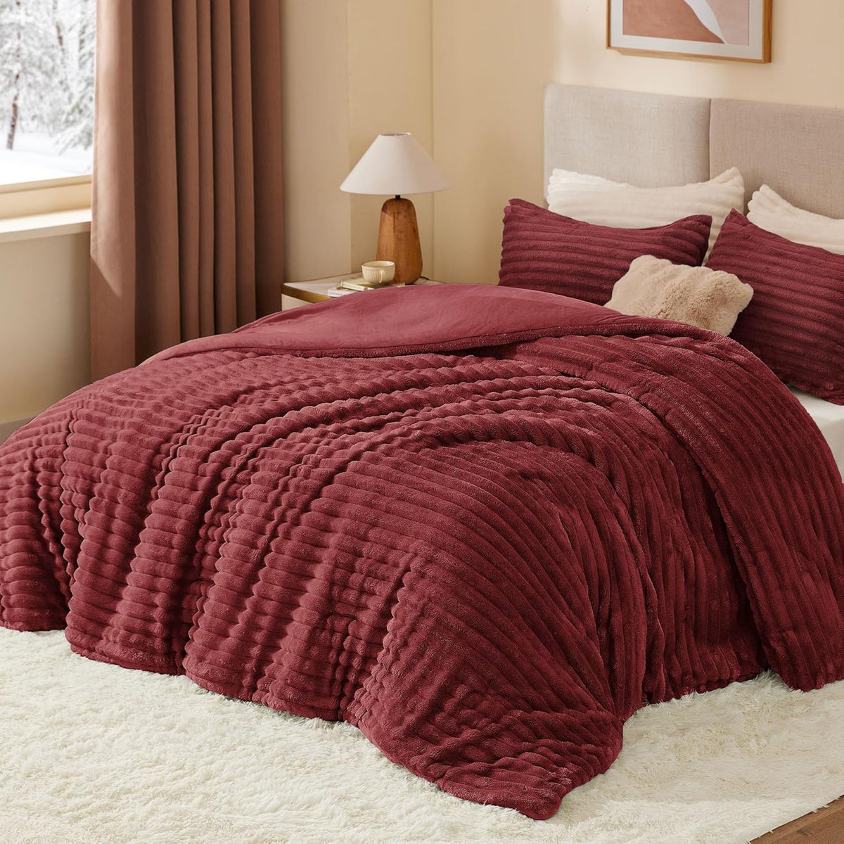 Luxe Flannel Fleece Comforter Set – Warm Plush Bedding