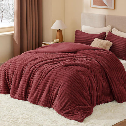 Luxe Flannel Fleece Comforter Set – Warm Plush Bedding