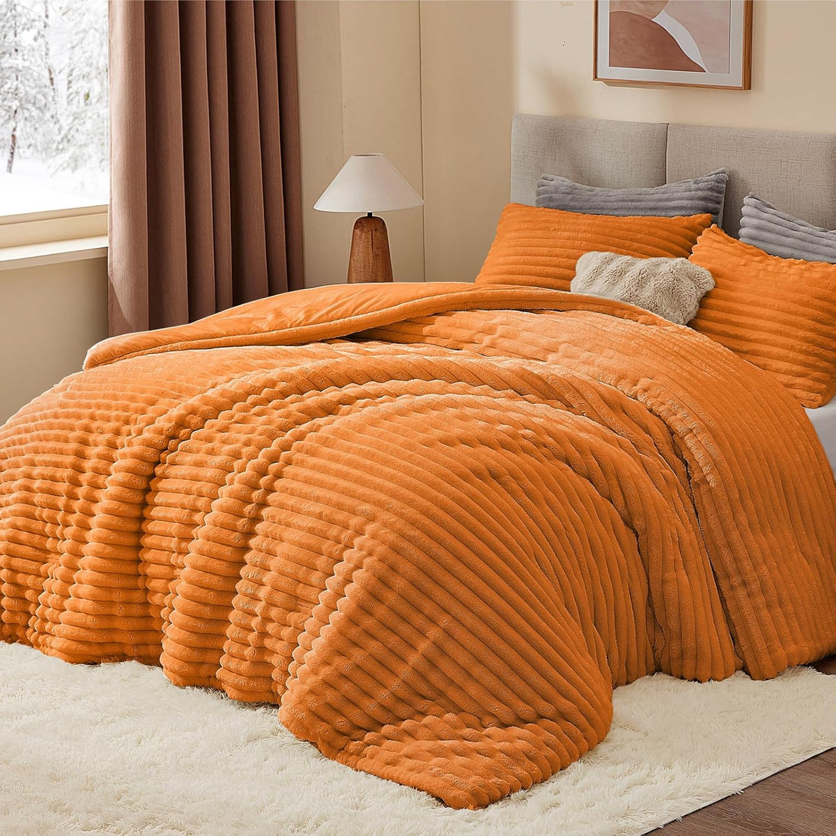 Luxe Flannel Fleece Comforter Set – Warm Plush Bedding