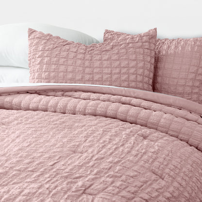 Seersucker Box Textured Down-Alternative Comforter Set