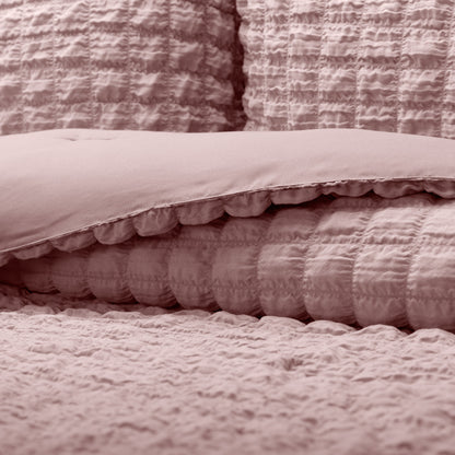 Seersucker Box Textured Down-Alternative Comforter Set