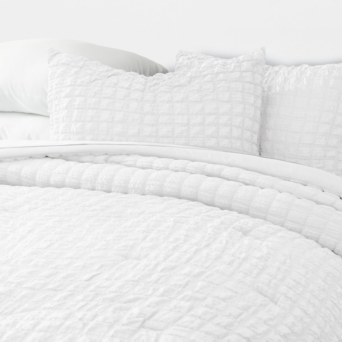 Seersucker Box Textured Down-Alternative Comforter Set