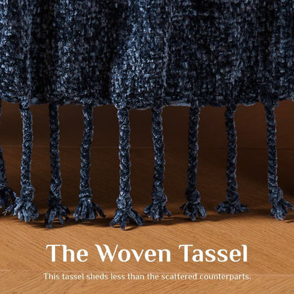 Boho Chenille Knit Throw Blanket – Cozy Texture for Couch & Bed