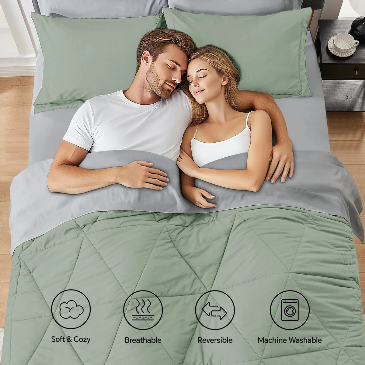 Luxe Reversible Comforter Set – 7-Piece All-Season Bedding with Sheets