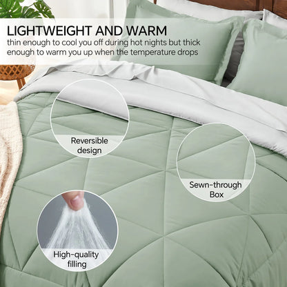 Luxe Reversible Comforter Set – 7-Piece All-Season Bedding with Sheets