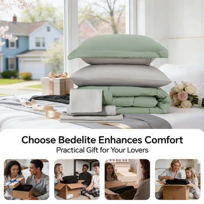 Luxe Reversible Comforter Set – 7-Piece All-Season Bedding with Sheets