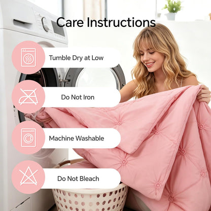 Boho Pintuck Comforter Set – 7-Piece Lightweight All-Season Bedding