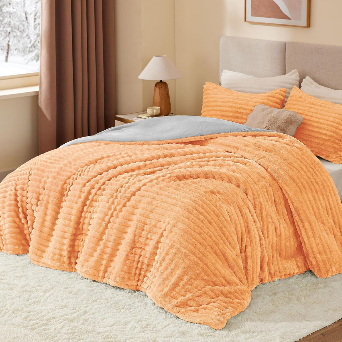 Luxe Flannel Fleece Comforter Set – Warm Plush Bedding