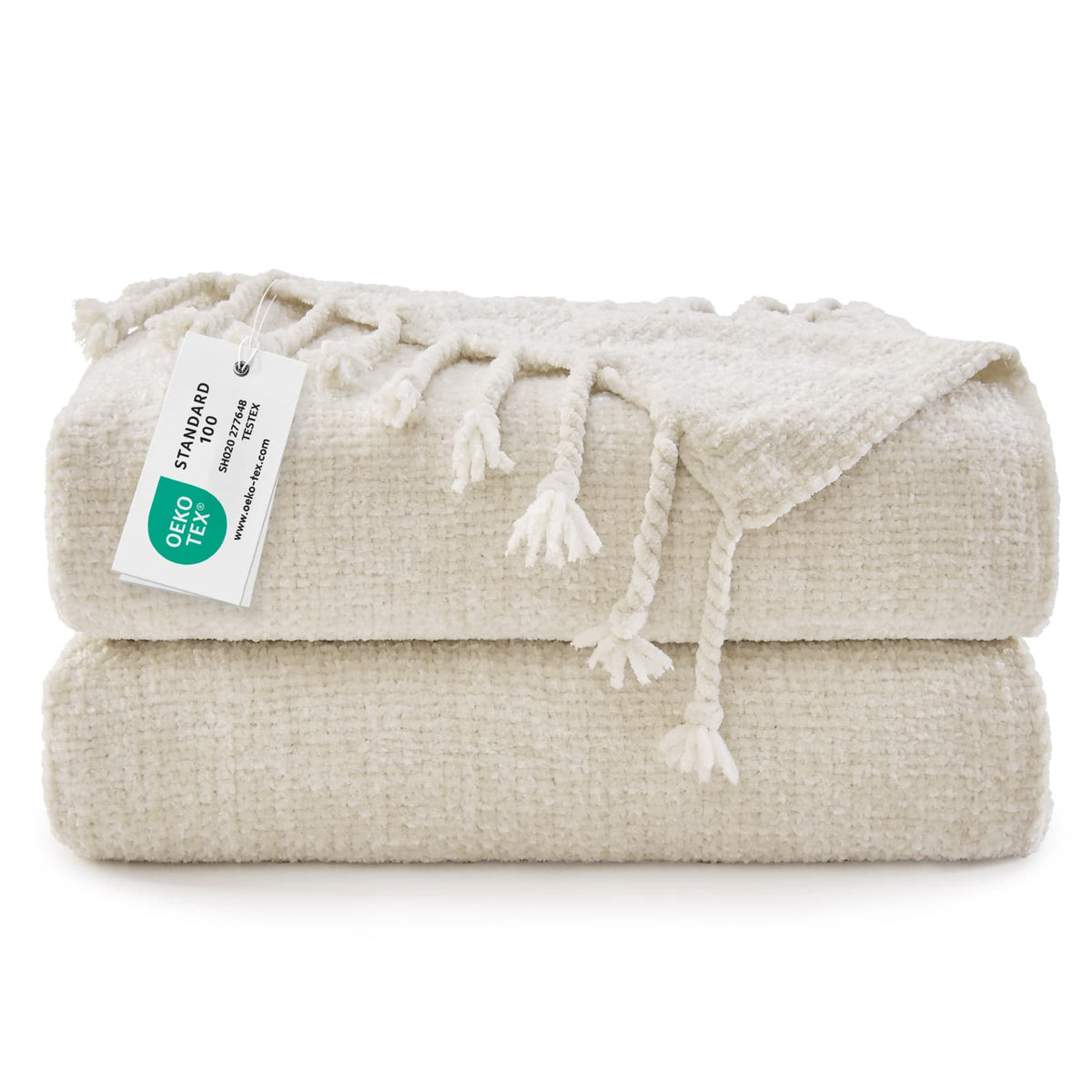 Boho Chenille Knit Throw Blanket – Cozy Texture for Couch & Bed