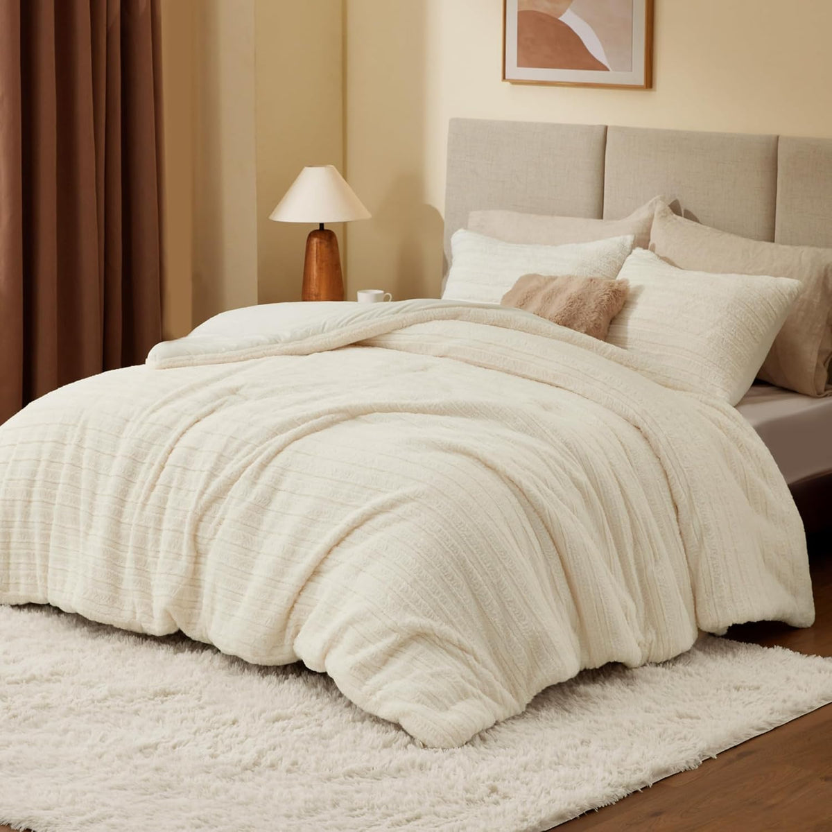 Luxe Flannel Fleece Comforter Set – Warm Faux Fur Bedding