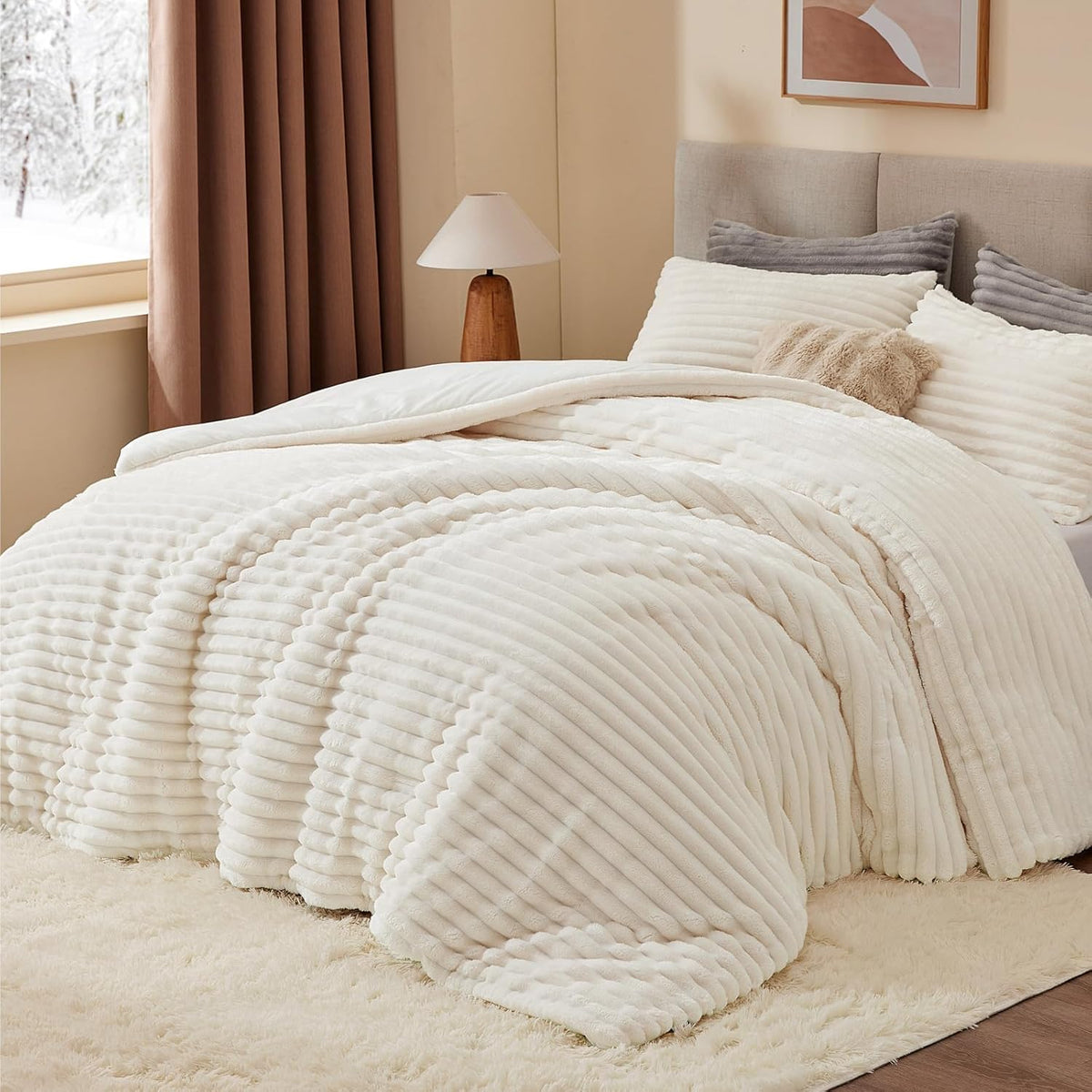 Luxe Flannel Fleece Comforter Set – Warm Plush Bedding