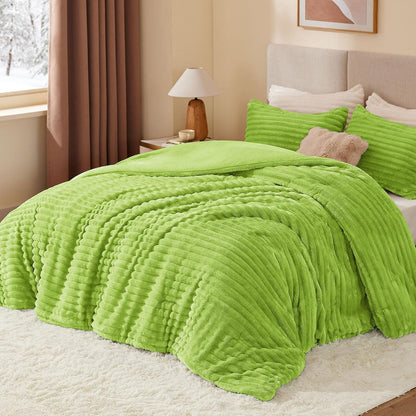 Luxe Flannel Fleece Comforter Set – Warm Plush Bedding