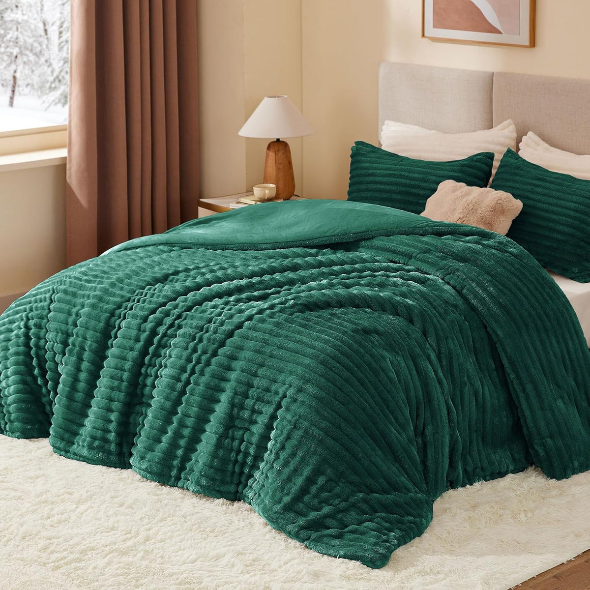 Luxe Flannel Fleece Comforter Set – Warm Plush Bedding