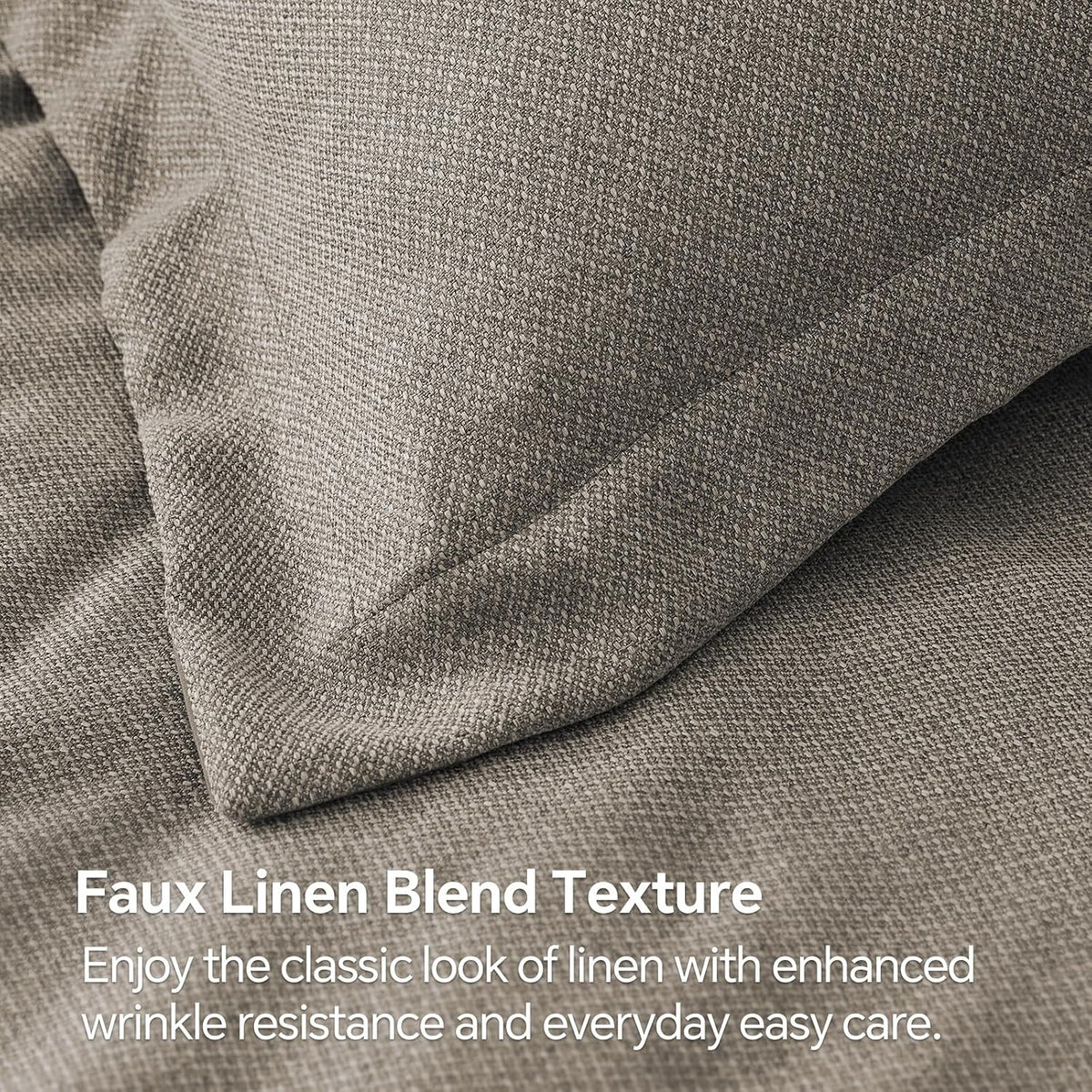 Boho Linen-Texture Comforter Set – 7-Piece All-Season Bedding