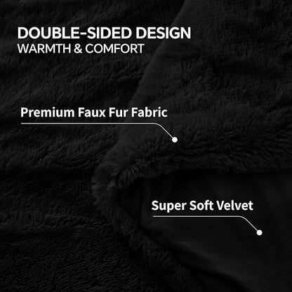 Luxe Flannel Faux Fur Comforter Set – Warm Shaggy Bedding
