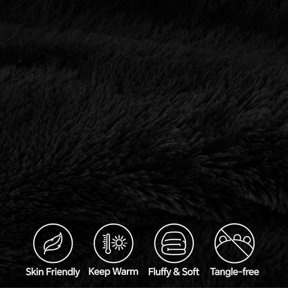 Luxe Flannel Faux Fur Comforter Set – Warm Shaggy Bedding