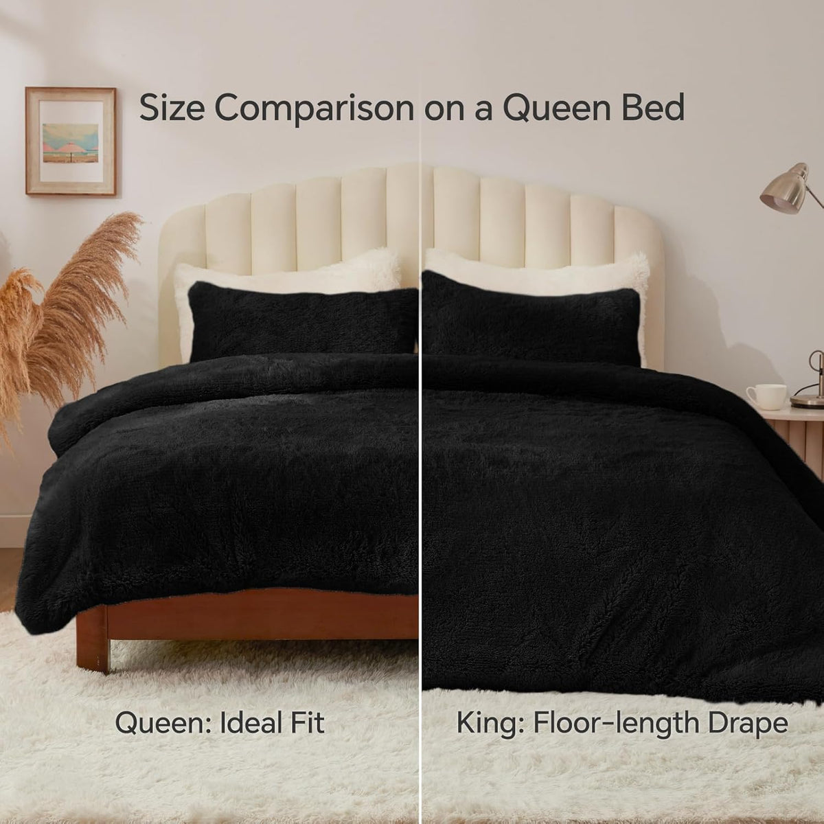 Luxe Flannel Faux Fur Comforter Set – Warm Shaggy Bedding