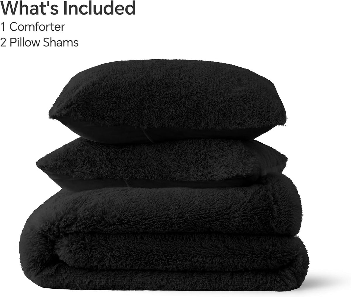 Luxe Flannel Faux Fur Comforter Set – Warm Shaggy Bedding