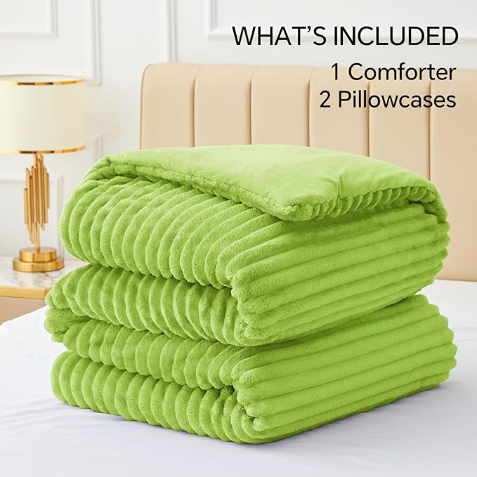 Luxe Flannel Fleece Comforter Set – Warm Plush Bedding