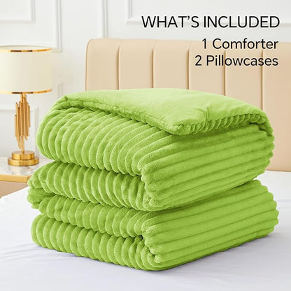 Luxe Flannel Fleece Comforter Set – Warm Plush Bedding
