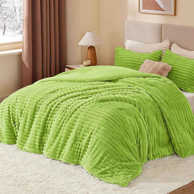 Luxe Flannel Fleece Comforter Set – Warm Plush Bedding