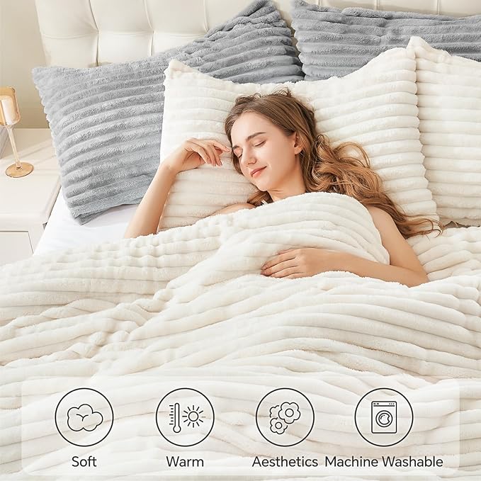 Luxe Flannel Fleece Comforter Set – Warm Plush Bedding